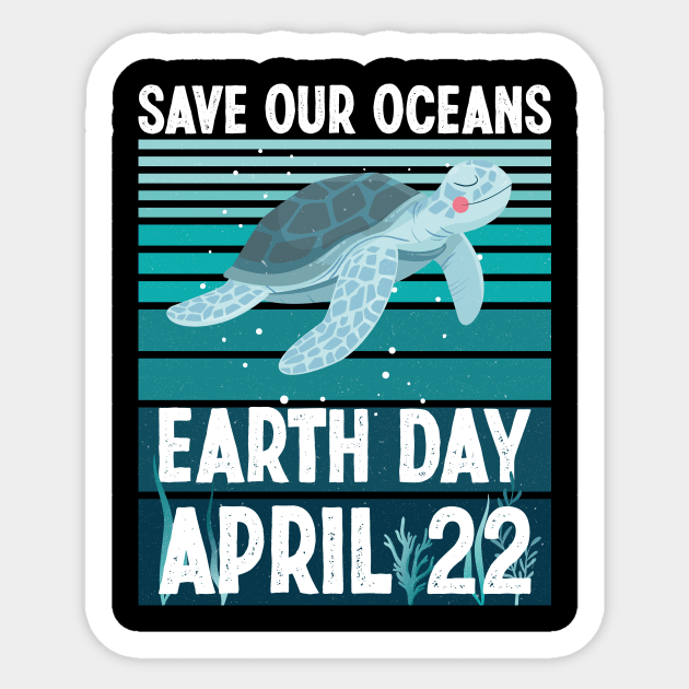 Happy Earth Day 2024 Restore Earth Sea Turtle Save the Planet Sticker by ANAREL